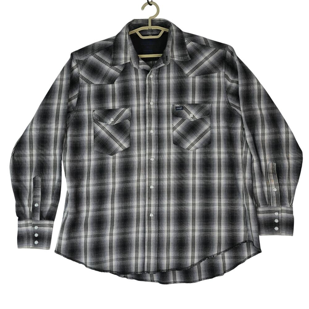 Wrangler Premium Performance Pearl Snap Western Shirt Mens XL Advance Comfort
